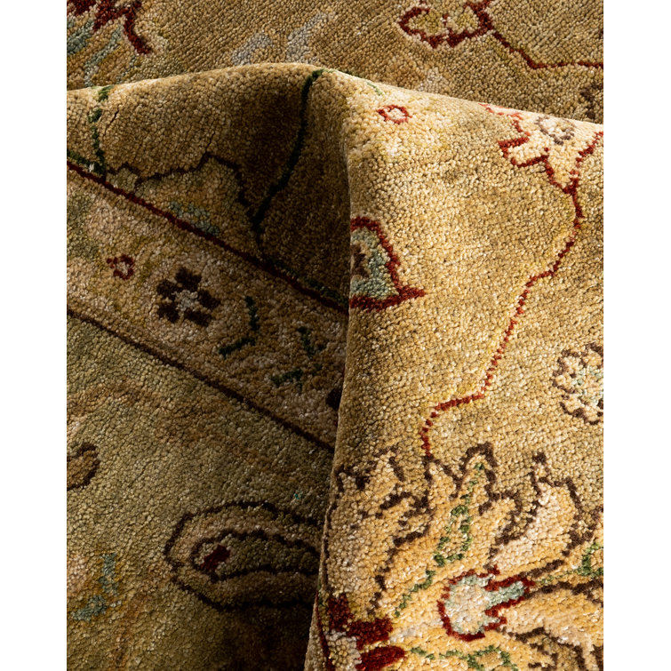 Oushak Hand-Knotted Beige and Brown Wool Area Rug