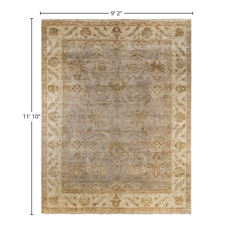 Handmade Beige and Light Brown Wool Rectangular Area Rug