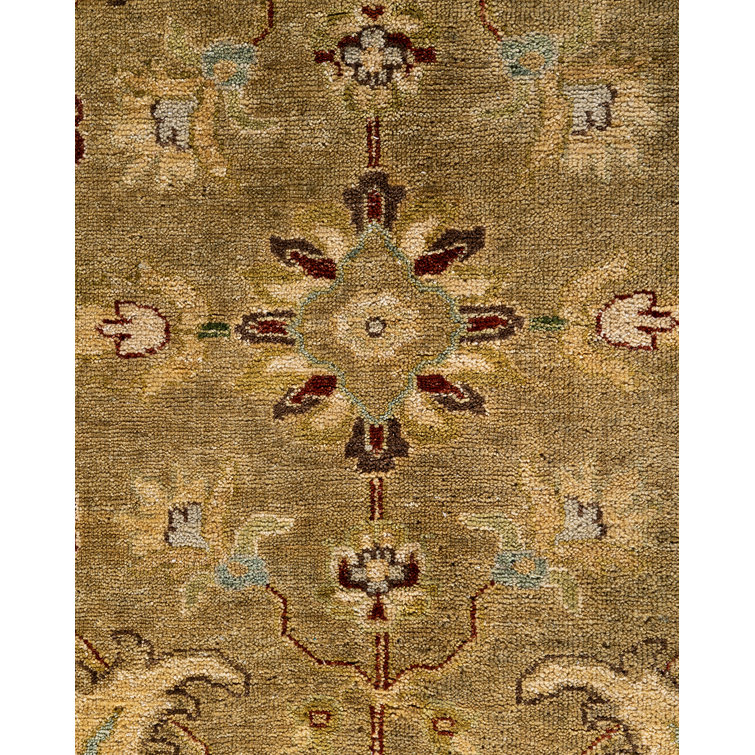 Oushak Hand-Knotted Beige and Brown Wool Area Rug