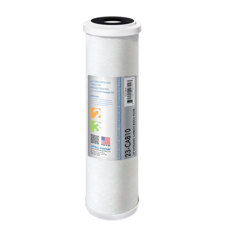 10-Inch White Carbon Block Water Filter for Under Sink