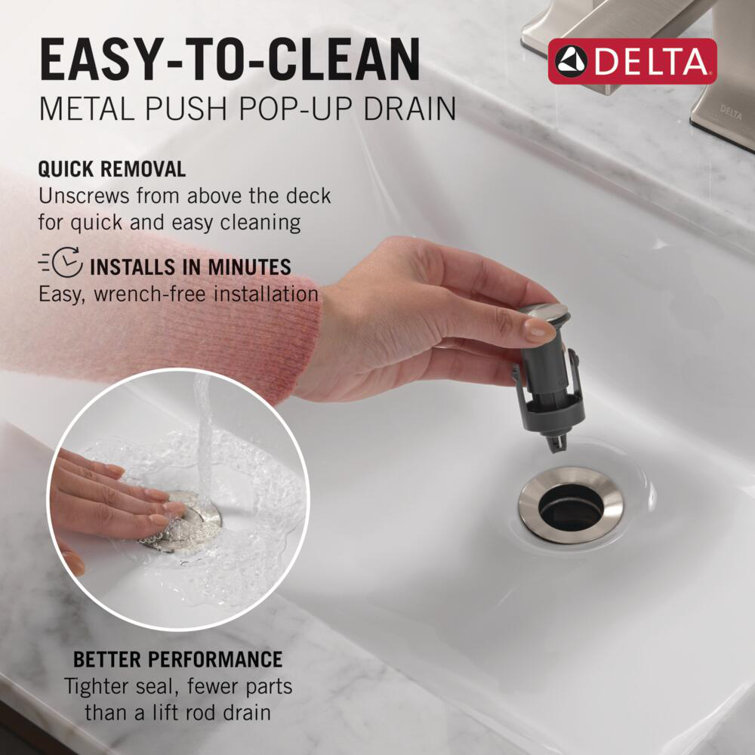 Arvo Brushed Nickel Centerset Bathroom Faucet with Drain Assembly