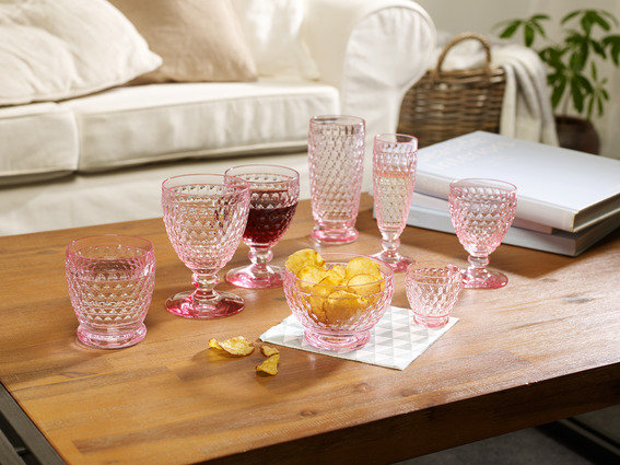 Boston Berry Crystal Glass Water Goblet Set