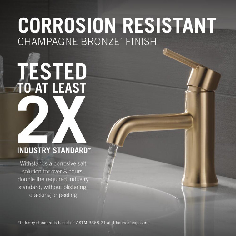 Delta Trinsic Modern Stainless Steel & Bronze Bathroom Faucet