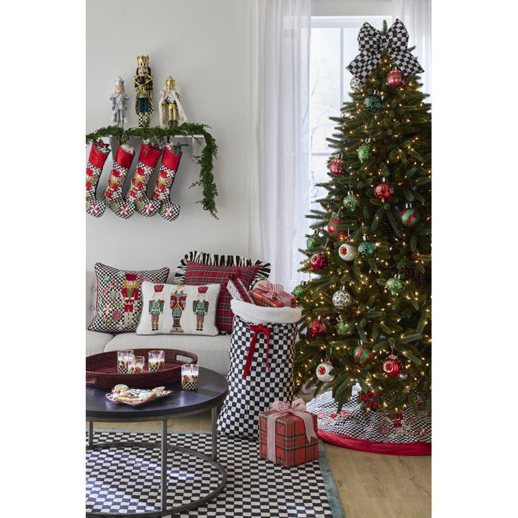 Festive Red and Green Metallic Glass Ball Ornament Set