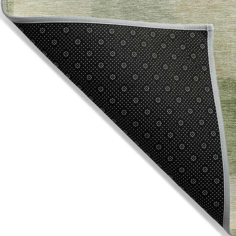 Addison Aloe Geometric Washable Synthetic Rug 1'8" x 2'6"