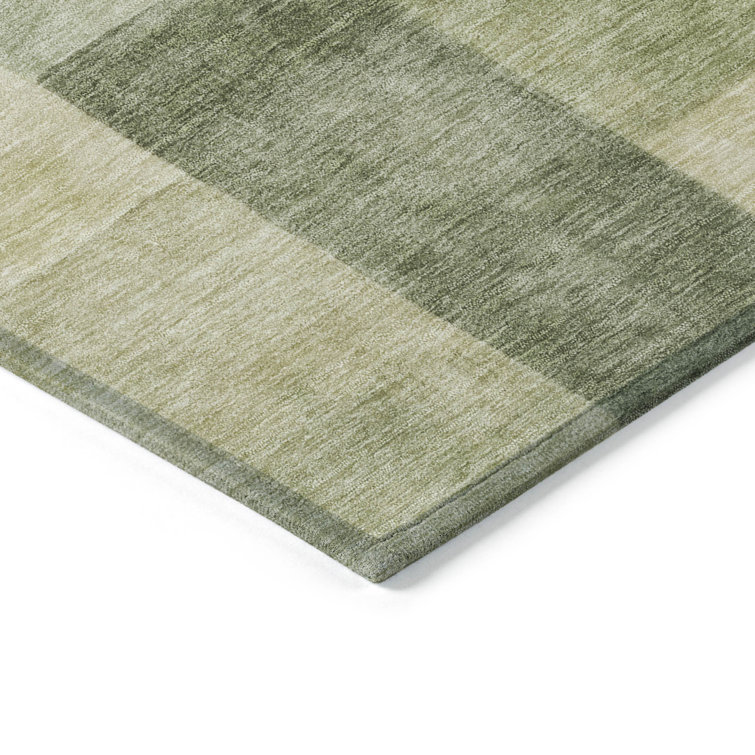 Addison Aloe Geometric Washable Synthetic Rug 1'8" x 2'6"