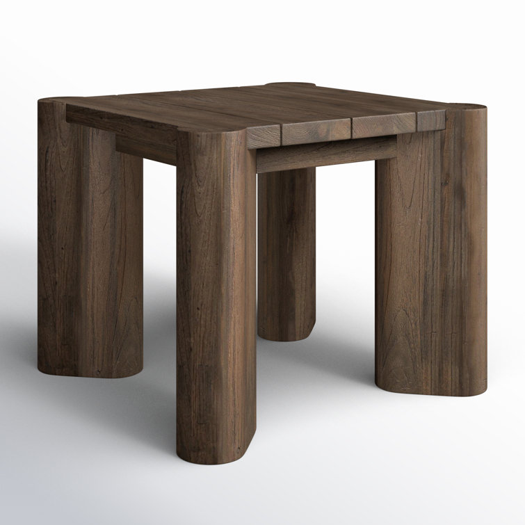 Heritage Brown Reclaimed Wood Parsons Side Table