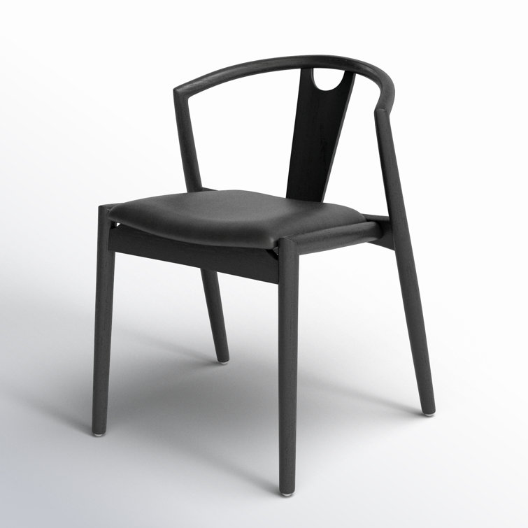 Blanche Black Faux Leather Low-Back Swivel Side Chair