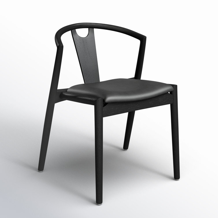Blanche Black Faux Leather Low-Back Swivel Side Chair