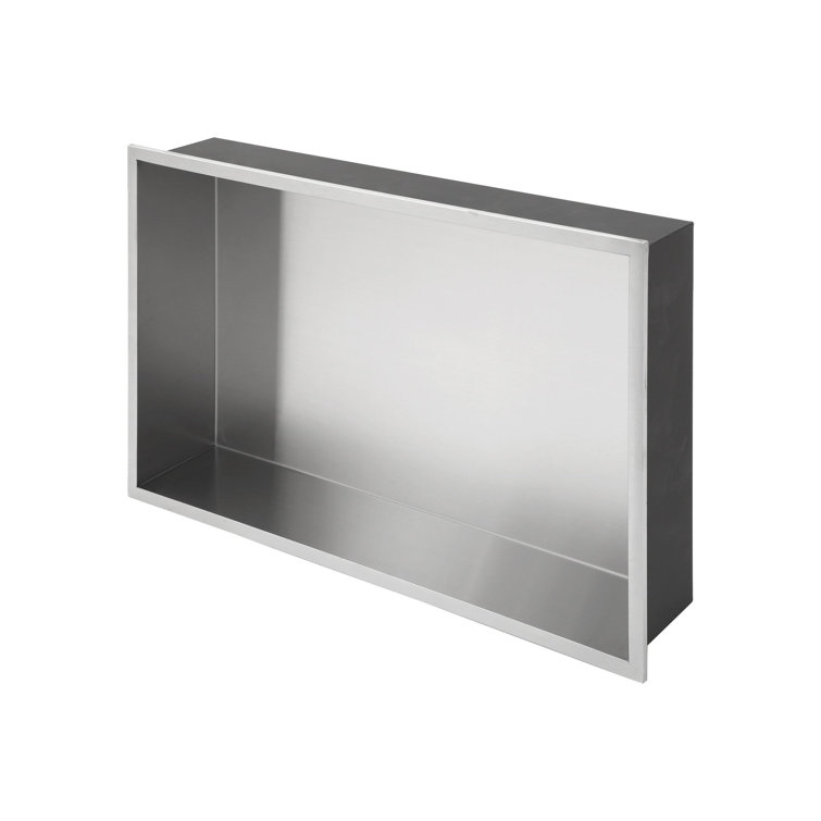 Brushed Nickel Stainless Steel Wall Niche with Anti-Water Slope