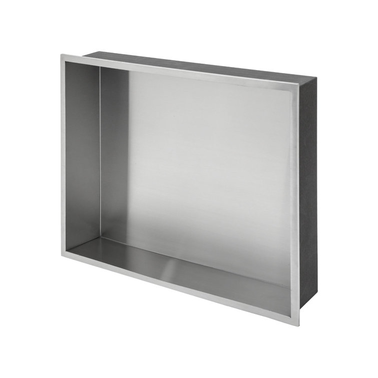 Brushed Nickel Stainless Steel Wall Niche with Anti-Water Slope
