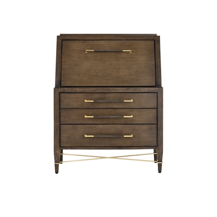 Chanterelle Foldable Secretary Desk with USB Ports and Drawers