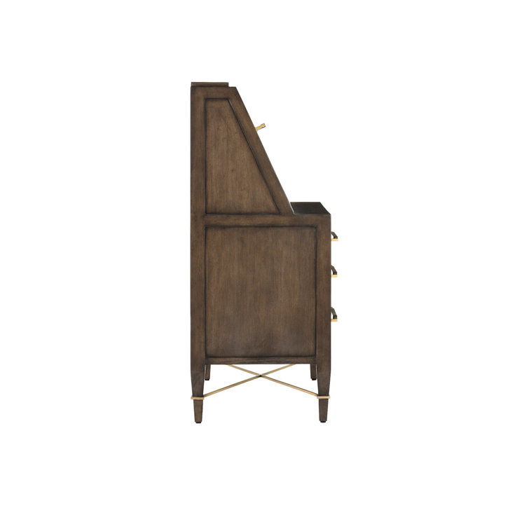 Chanterelle Foldable Secretary Desk with USB Ports and Drawers