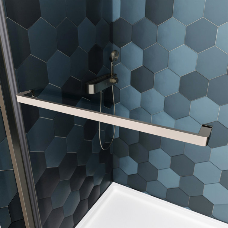 Chrome 58" x 56" Tempered Glass Sliding Shower Door