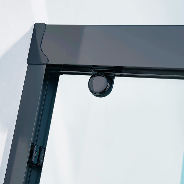 Matte Black 48" Double Sliding Shower Door with Tempered Glass
