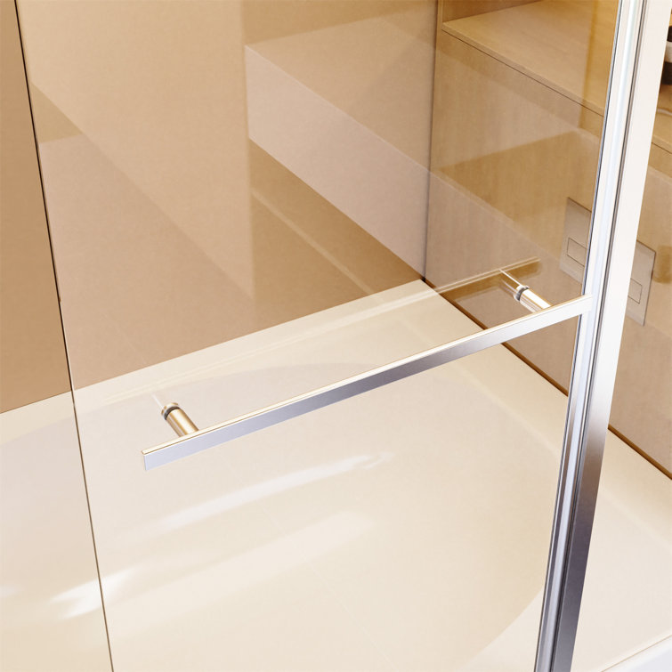 43" W x 58" H Frameless Chrome Folding Shower Doors with Tempered Glass