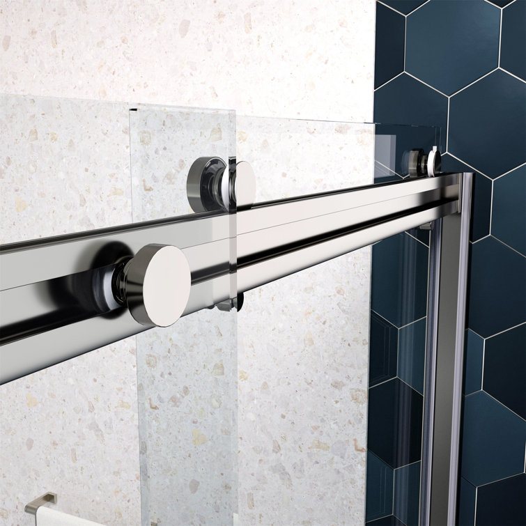 Chrome 58" x 56" Tempered Glass Sliding Shower Door