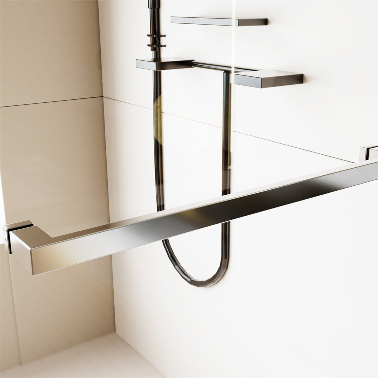 Chrome Frameless Double Sliding Soft-Close Shower Door with Tempered Glass