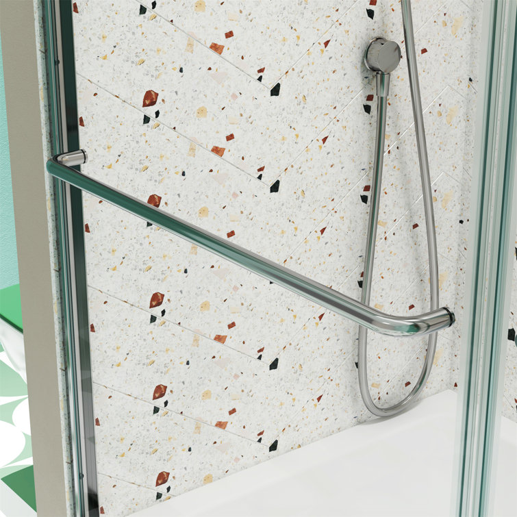 Chrome 70" Sliding Bypass Shower Door with Tempered Glass