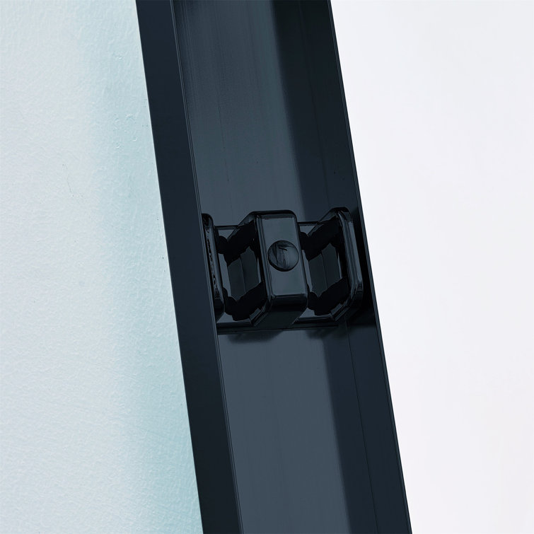 Matte Black 48" Double Sliding Shower Door with Tempered Glass