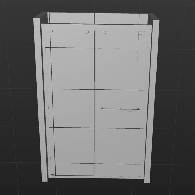 Matte Black 48" Double Sliding Shower Door with Tempered Glass
