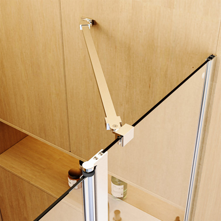 43" W x 58" H Frameless Chrome Folding Shower Doors with Tempered Glass