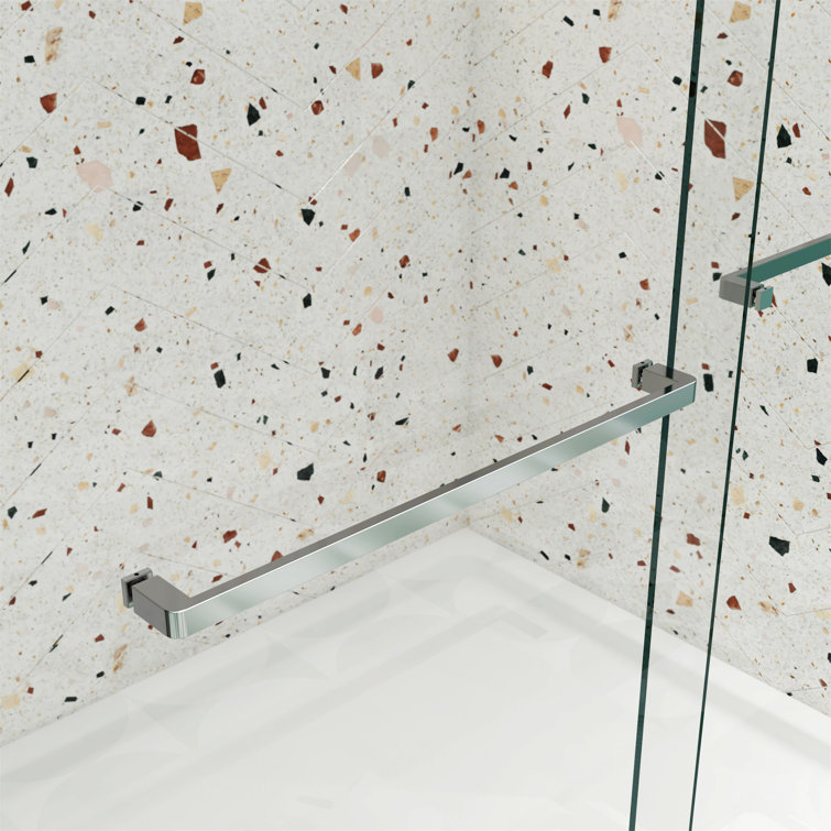 Chrome 58" x 56" Tempered Glass Sliding Shower Door