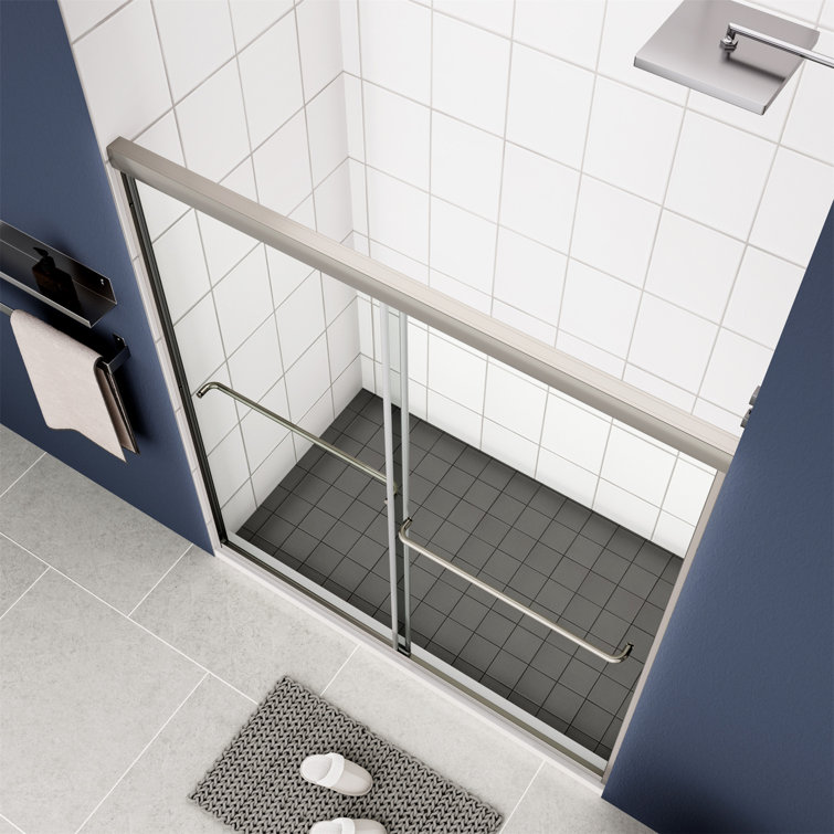Chrome 70" Sliding Bypass Shower Door with Tempered Glass