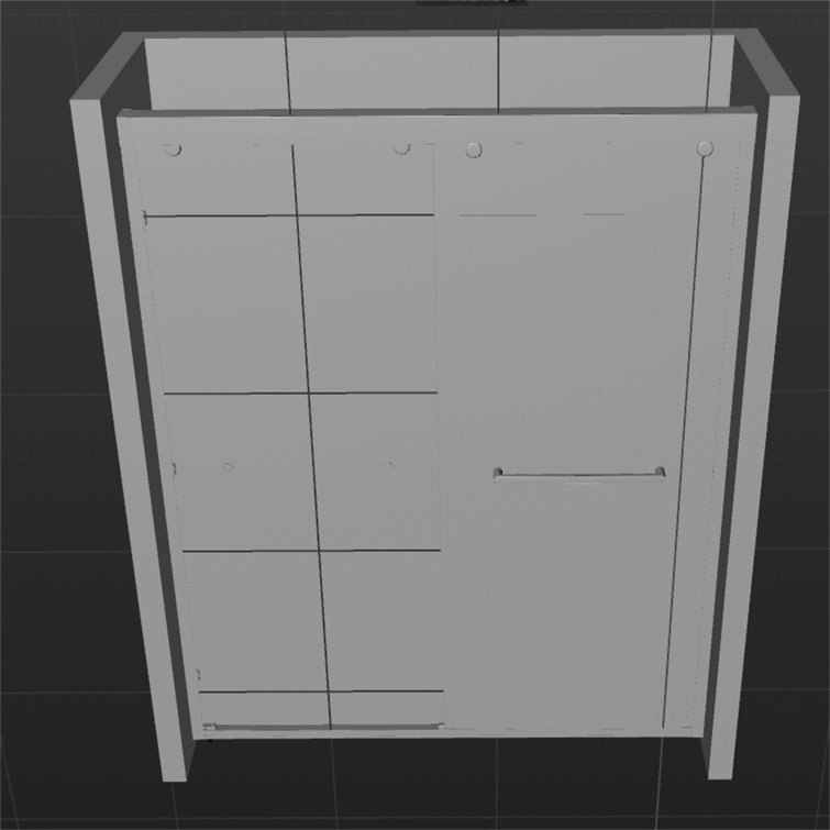 60" Matte Black Aluminum Framed Double Sliding Shower Door