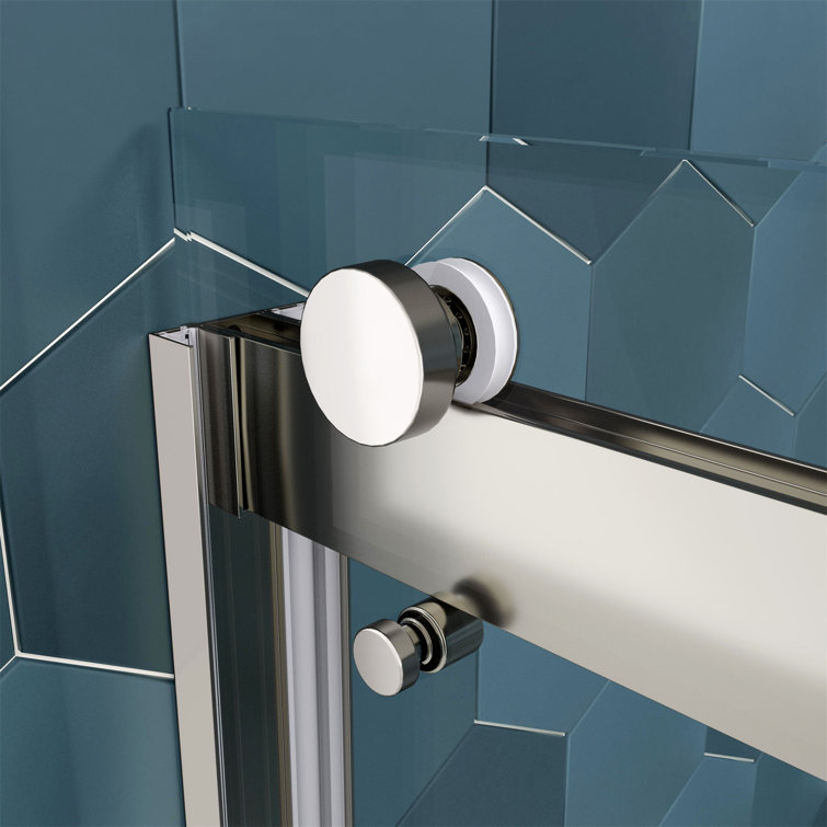 Chrome 58" x 56" Tempered Glass Sliding Shower Door