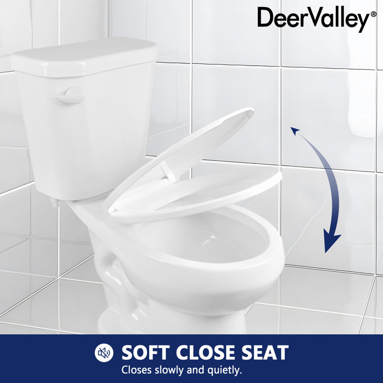 White Round Dual Flush ADA Chair Height Toilet with Soft Close Seat