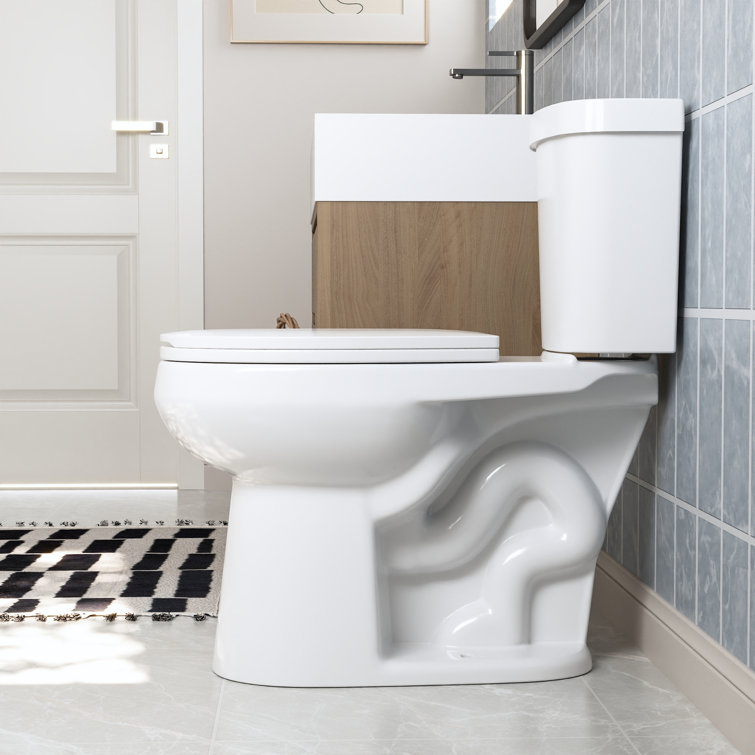 White Round Dual Flush High Efficiency Two-Piece Toilet