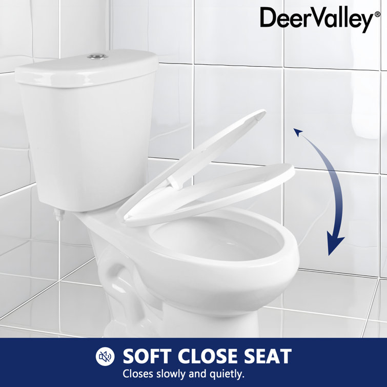White Round Dual Flush High Efficiency Two-Piece Toilet