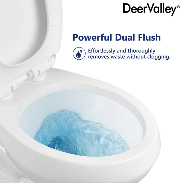 White Round Dual Flush High Efficiency Two-Piece Toilet