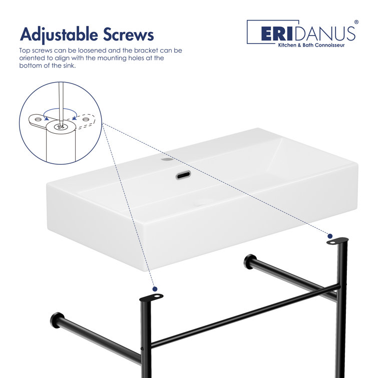 Turner 30" Matte Black Ceramic Wall-Mount Console Sink