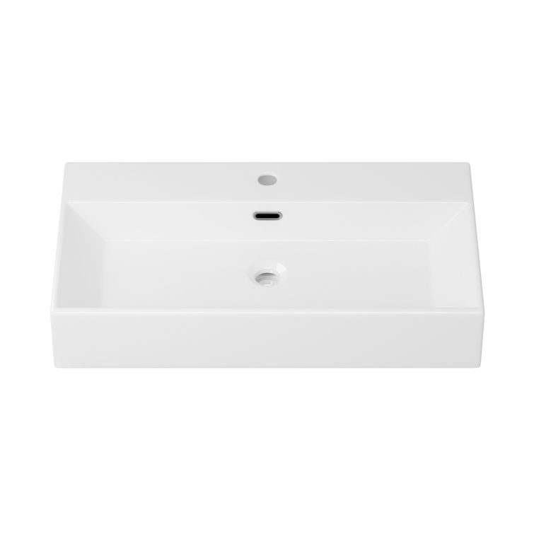 Turner 30" Matte Black Ceramic Wall-Mount Console Sink