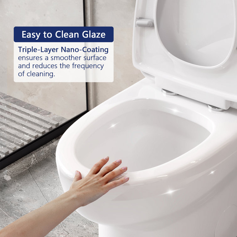 White Ceramic Elongated Dual Flush High Efficiency Toilet