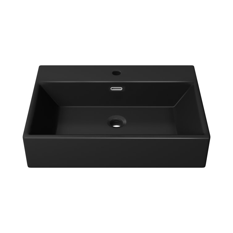 Turner Matte Black Ceramic Wall-Mount Console Sink