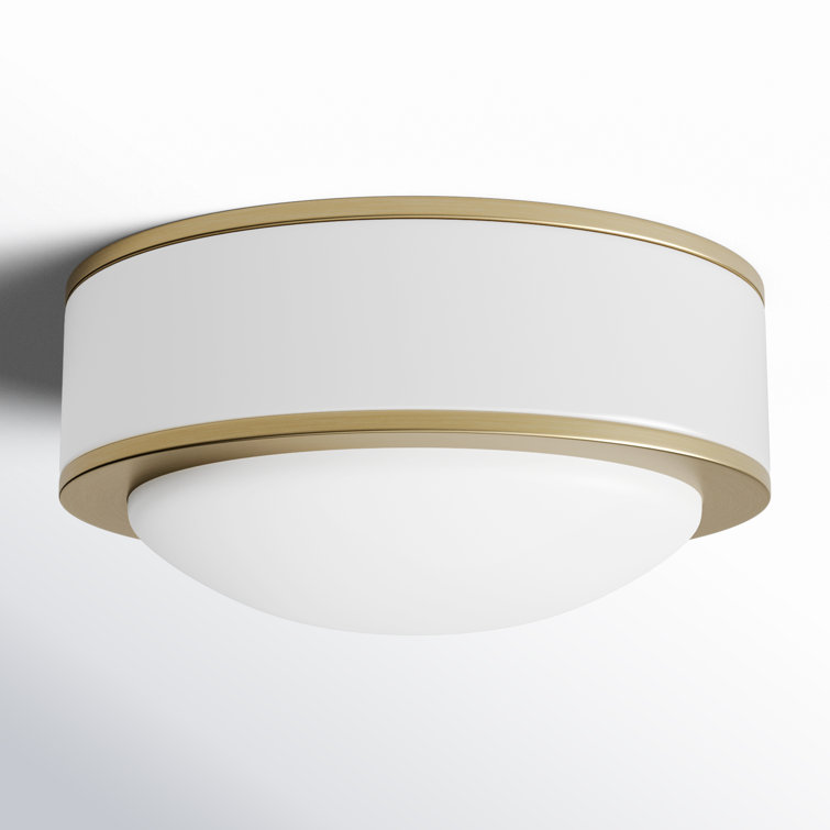 Monroe 5'' Polished Nickel Drum LED Flush Mount with Glass Accents