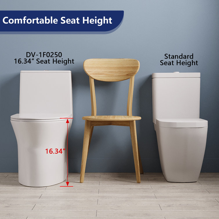 White Ceramic Elongated Dual Flush One-Piece Toilet