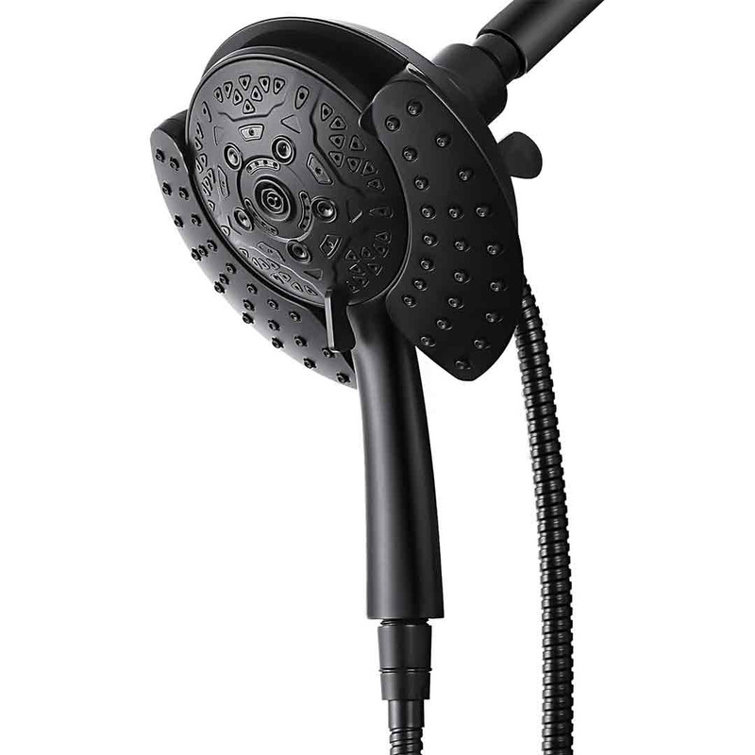 Black Stainless Steel Dual-Head Rainfall Shower System