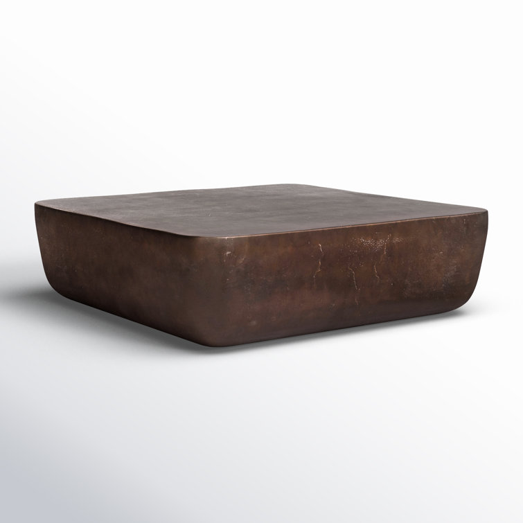 Basil Antique Rust Square Aluminum Outdoor Coffee Table