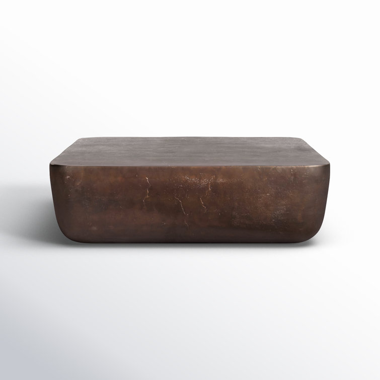 Basil Antique Rust Square Aluminum Outdoor Coffee Table