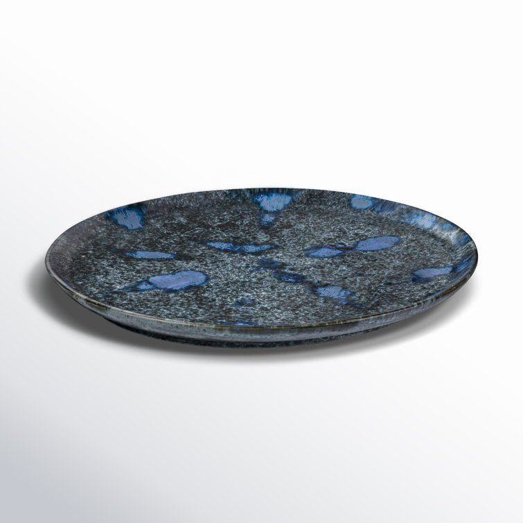 Yalina Blue Reactive Glaze Round Ceramic Platter