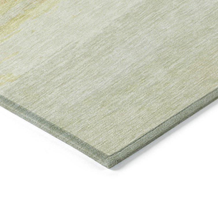 Tan and Beige Stripe Machine Washable Runner Rug