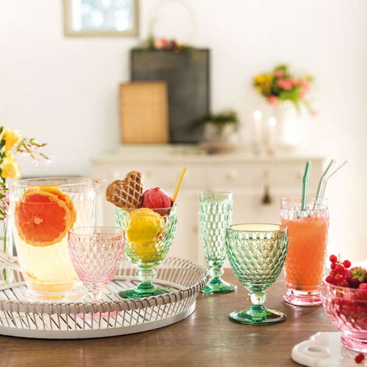 Villeroy & Boch Boston Red Crystal Double Old-Fashioned Glasses Set of 4