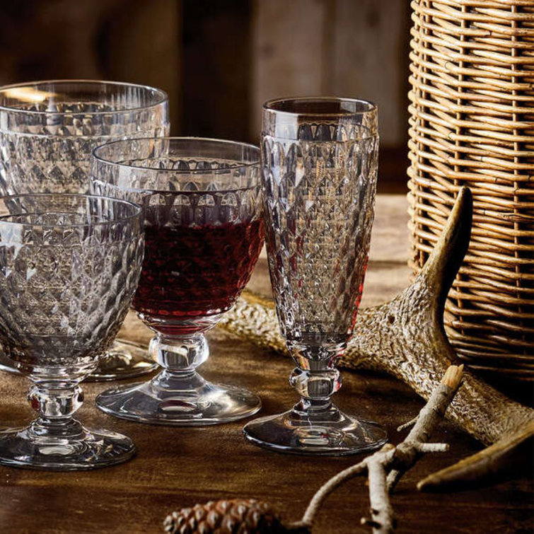 Villeroy & Boch Boston Red Crystal Double Old-Fashioned Glasses Set of 4
