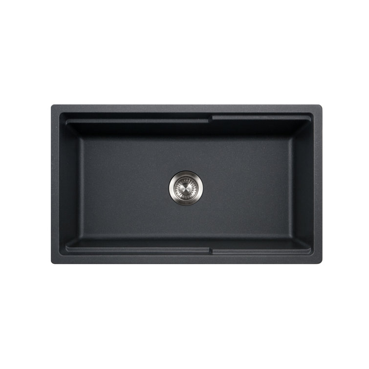 Black Granite Farmhouse Single Bowl Kitchen Sink