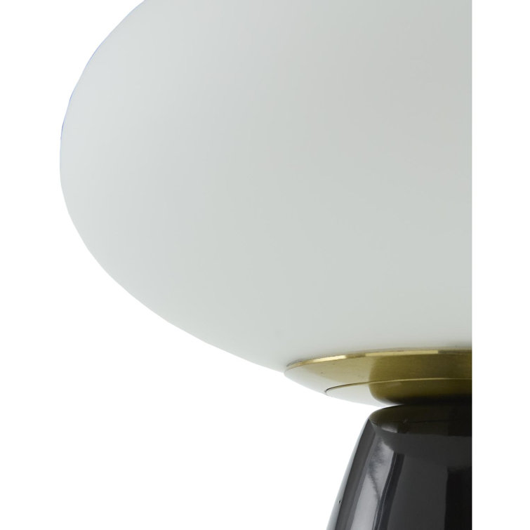 Black Ceramic Table Lamp with White Glass Shade