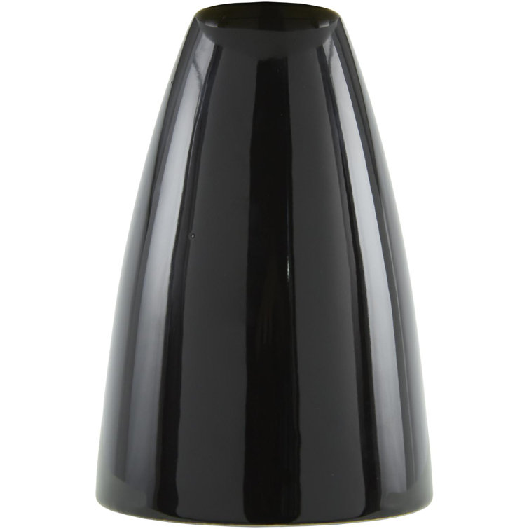 Black Ceramic Table Lamp with White Glass Shade